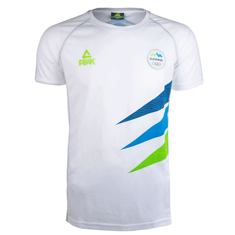 PEAKスロベニア五輪代表公式トレーニングTシャツ(ホワイト/ライム ...