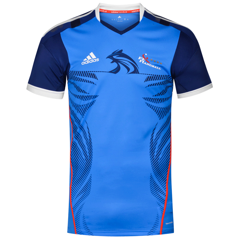 Adidas ハンドボールハンドボールフランス代表公式トレーニングシャツ コンプレッション素材 ブルー 海外スポーツグッズkitahefu